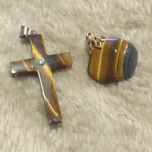Tiger-eye pendants (2)